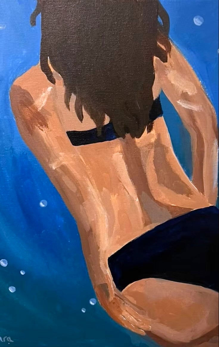 Studio detail with brushes and canvas